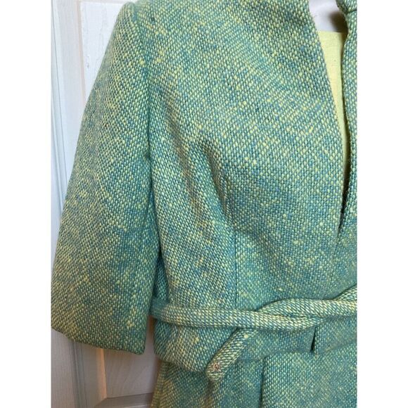Miss Bergdorf Goodman Dress Set With Jacket Size Small Blue Yellow Spring - Picture 3 of 16